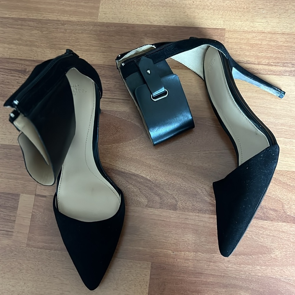Black zara heels with cuff size 40